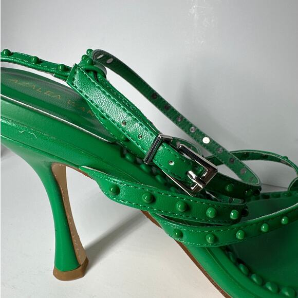 Azalea Wang Green Stiletto Love At First Sight Heels Sandals Size 10 Lace-Up - Picture 9 of 14